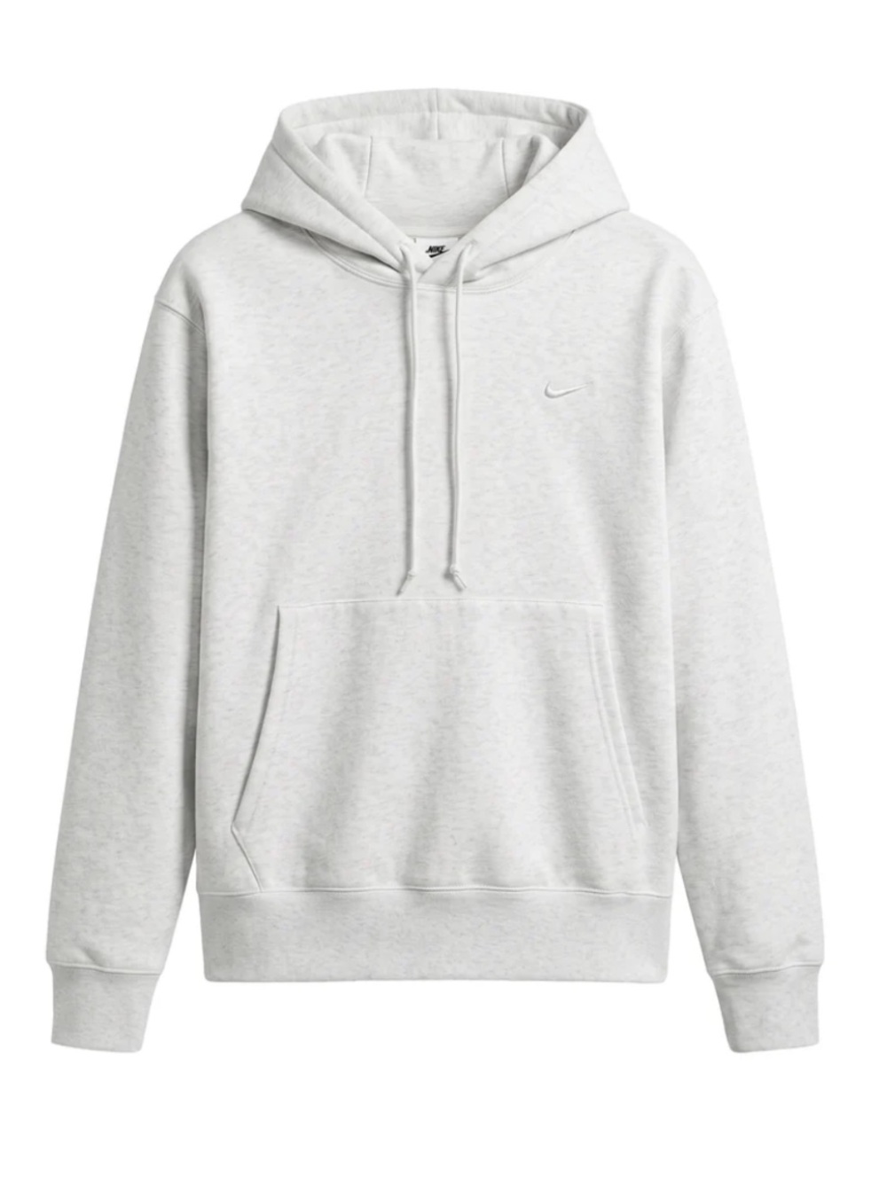 NIKE HOODIE PULLOVER HEATHERED WHITE KANGAROO POCKET COTTON BLEND MEN SZ XL